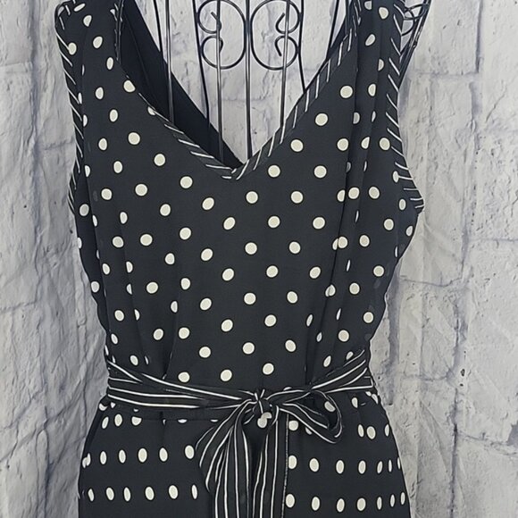 Jonathan Martin Black and White Polka Dot Midi Dress - Picture 8 of 10